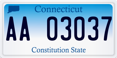 CT license plate AA03037