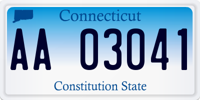 CT license plate AA03041