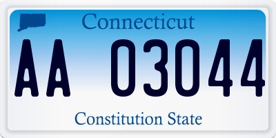 CT license plate AA03044