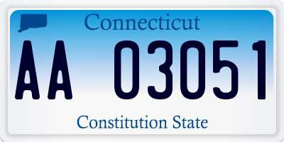 CT license plate AA03051