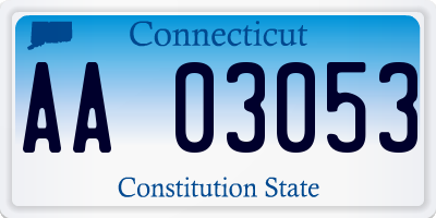 CT license plate AA03053