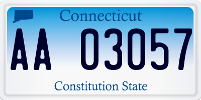 CT license plate AA03057