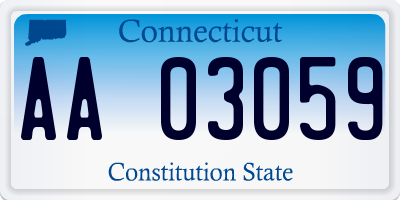 CT license plate AA03059