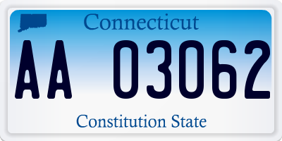 CT license plate AA03062