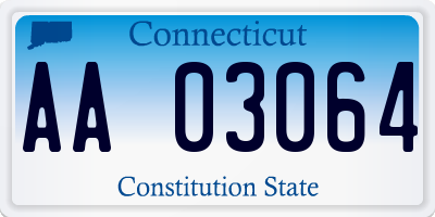 CT license plate AA03064