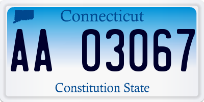 CT license plate AA03067