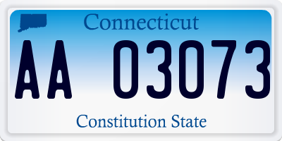 CT license plate AA03073