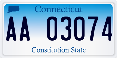 CT license plate AA03074