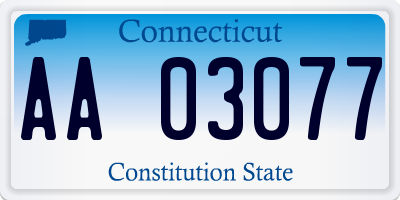 CT license plate AA03077