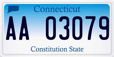 CT license plate AA03079