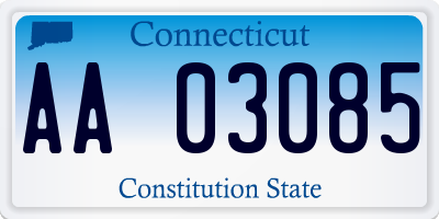 CT license plate AA03085