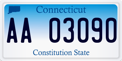 CT license plate AA03090