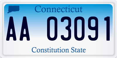 CT license plate AA03091