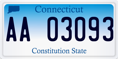 CT license plate AA03093