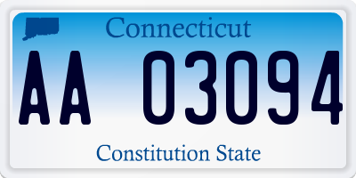 CT license plate AA03094