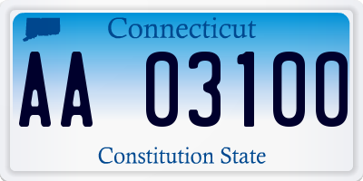 CT license plate AA03100