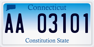 CT license plate AA03101