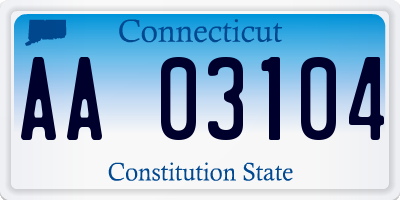 CT license plate AA03104