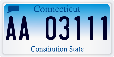 CT license plate AA03111