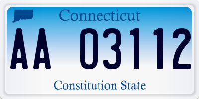 CT license plate AA03112