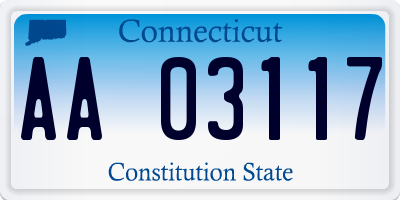 CT license plate AA03117