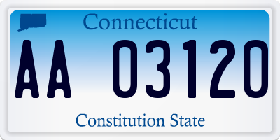 CT license plate AA03120