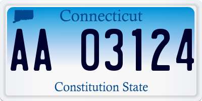 CT license plate AA03124