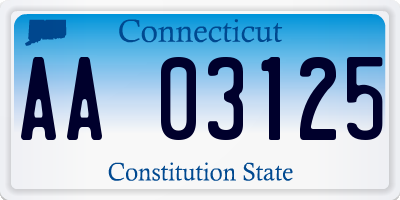 CT license plate AA03125