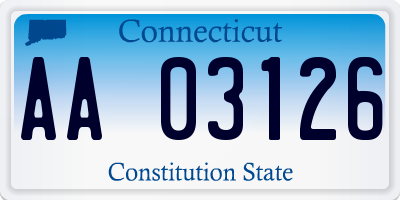 CT license plate AA03126