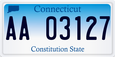 CT license plate AA03127