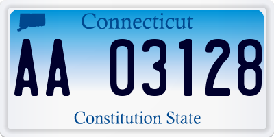 CT license plate AA03128