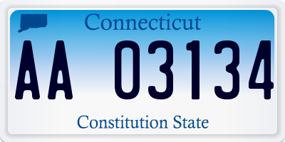 CT license plate AA03134