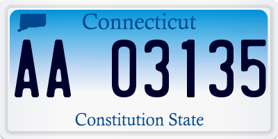 CT license plate AA03135