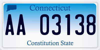 CT license plate AA03138