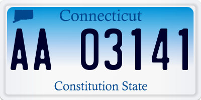 CT license plate AA03141