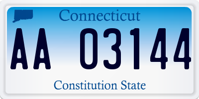 CT license plate AA03144