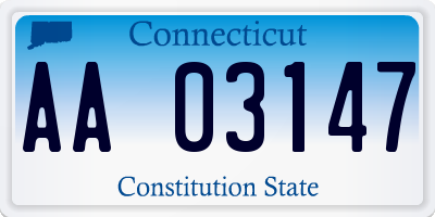 CT license plate AA03147