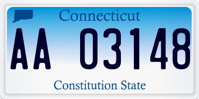 CT license plate AA03148