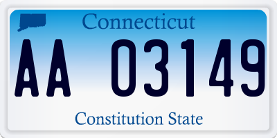 CT license plate AA03149