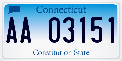 CT license plate AA03151