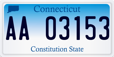 CT license plate AA03153