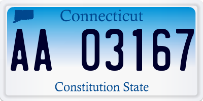 CT license plate AA03167