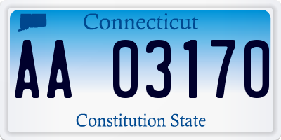 CT license plate AA03170