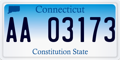 CT license plate AA03173