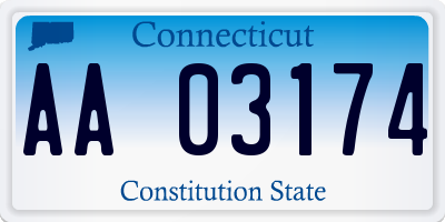 CT license plate AA03174