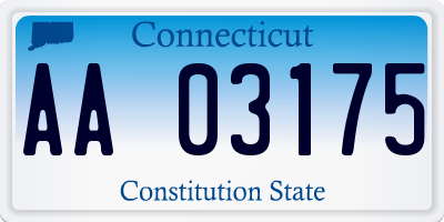 CT license plate AA03175