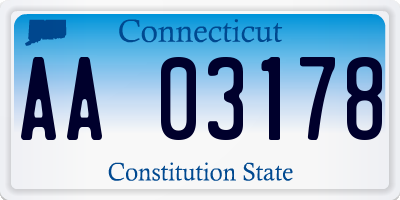 CT license plate AA03178