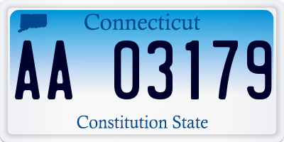 CT license plate AA03179