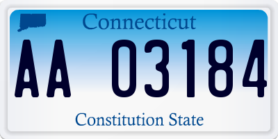 CT license plate AA03184
