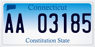 CT license plate AA03185